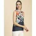 thumbnail image 3 of Moomaya Sleeveless Mandarin Collar Printed Georgette Top - Women's Stylish Top, 3 of 9