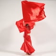 thumbnail image 5 of Baisdan Dance Rectangle Flag Worship Flag Church Praise Dance Accessories Satin Red 1 Pair, 5 of 7