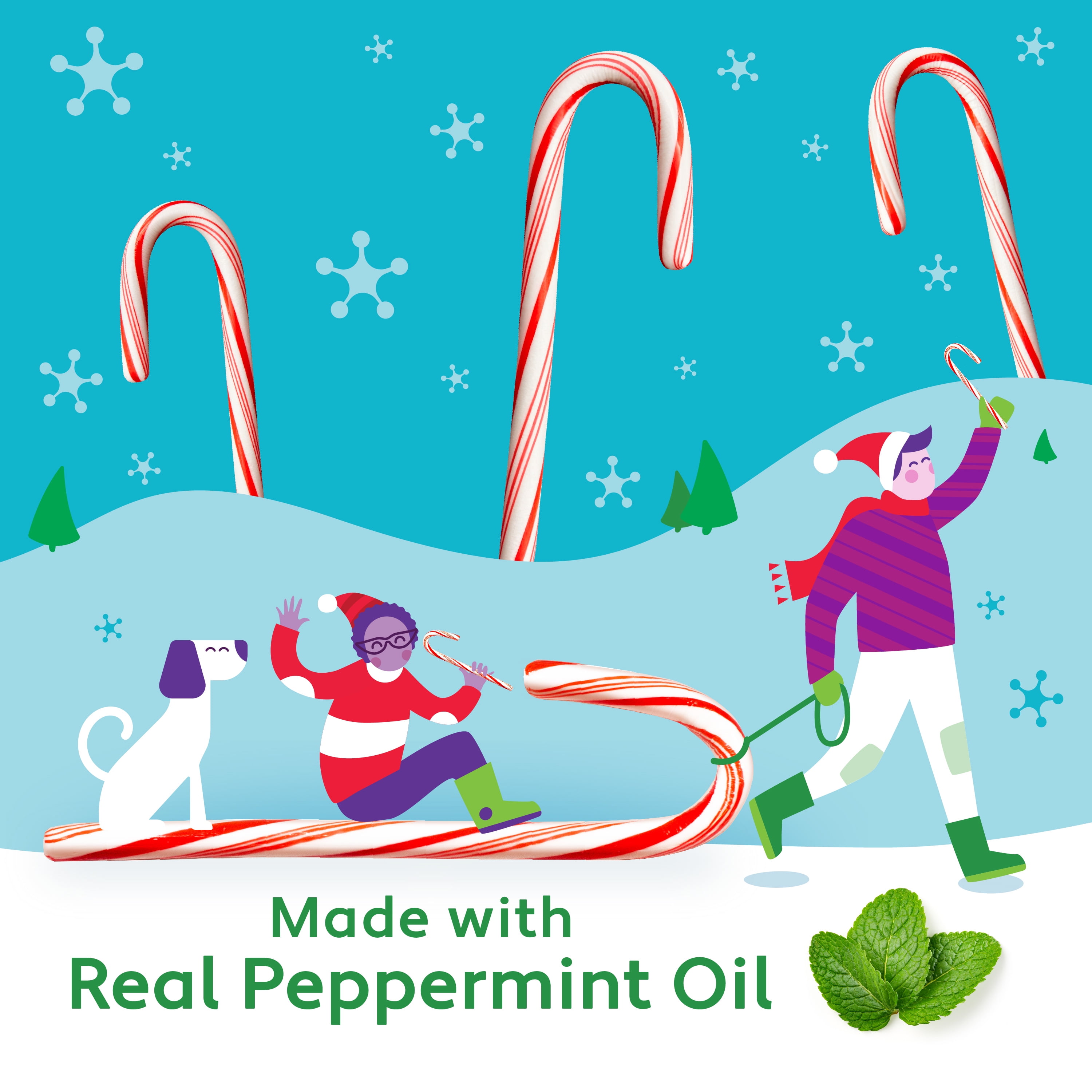 (3 pack) Brach's Peppermint Candy Canes, Christmas Candy Canes, 5.3 oz, 12 Count