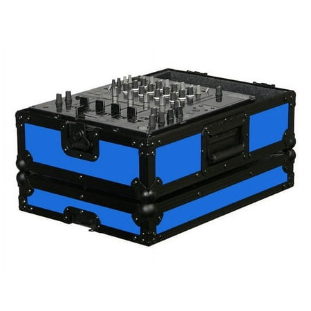 UNIVERSAL DESIGNER DJ 12" DJ MIXER CASE, BLACK ON BLUE