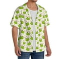 thumbnail image 2 of Goofa Green Frog Printed Men's Casual Short-sleeved Shirt,Lightweight Breathable Button-down,Summer Casual men's top,Versatile Fashion shirt-X-Large, 2 of 7