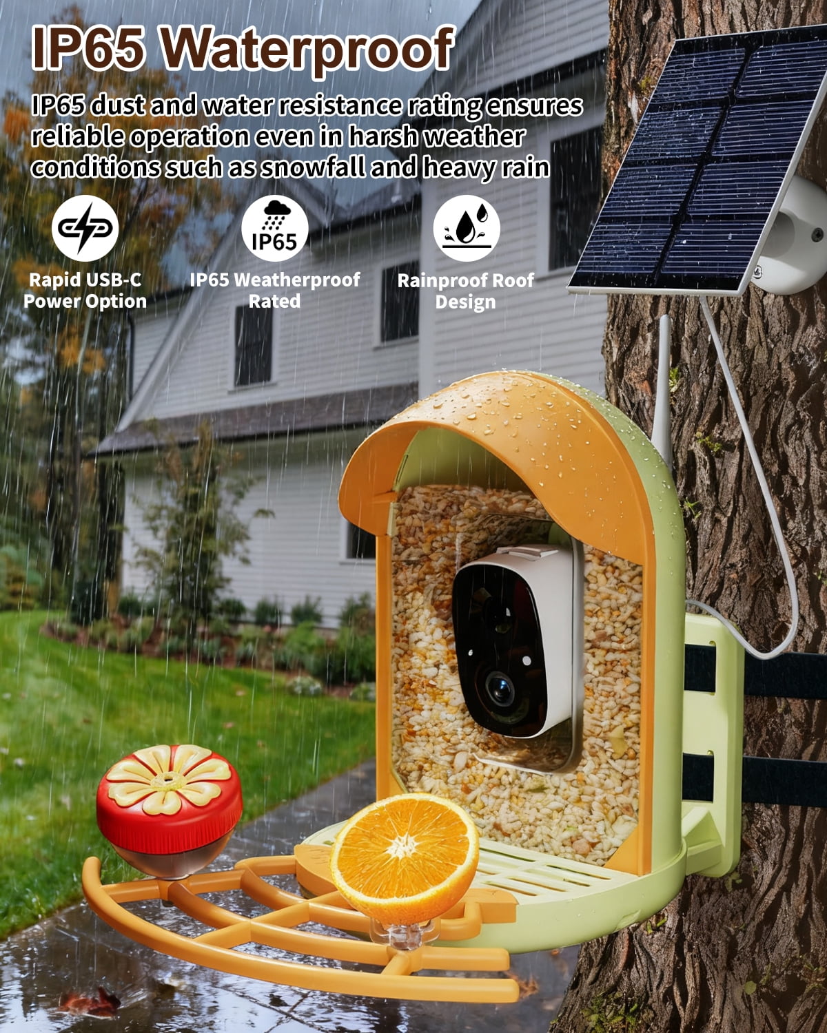 Bird Feeder with Camera, 2K HD Camera Birds Feeder with AI Recognition, Solar Powered Birdfeeder Cam with Night Vision, IP65 Outdoor Backyard Birds Watching, Gift for Bird Lovers – Light Green