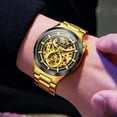 thumbnail image 6 of OLEVS Skeleton Watches for Men Luxury Dress Automatic Self Winding Mechanical Gold Plated Stainless Steel Waterproof Luminous Business Men Wrist Watch Reloj Para Hombre, 6 of 15