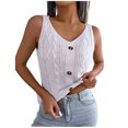 thumbnail image 2 of Njoeus Women's Tank Tops Casual Button V-Neck Knit Tanks Summer Sleeveless Shirts Camisole Tops for Women Trendy Blouse, 2 of 9
