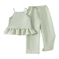 thumbnail image 4 of Gerichy Girls Summer Outfits, Summer New Europe And The United States Camisole Undershirt Models Soft Fabrics Solid Color Blouse Pants Two Piece Set, 4 of 9