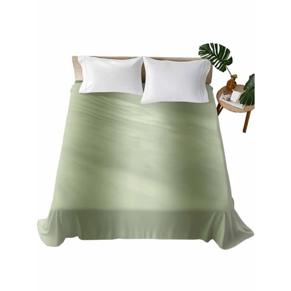 California King Flat Sheet 108"x98", Sage Green Ombre Soft Lightweight Bedding Flat Sheets Only, Modern Abstract Art Farmhouse Gradient Brushed Microfiber Top Bed Sheet, Breathable Bedsheets
