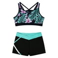 thumbnail image 3 of CHICTRY Kids Girls Gym Outfit Sleeveless U Neck Strappy Back Crop Top with Low Waist Shorts Sports Suit Activewear Lily 6, 3 of 7