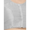 thumbnail image 4 of eloria Women's Art Silk Top Short Sleeve Blouse Deep Neck Top Sari Accessories Color: Silver | Size: 32, 4 of 5