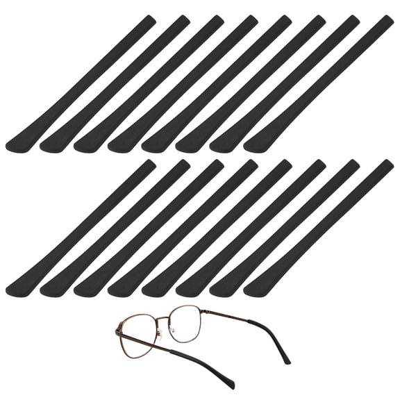Uxcell Soft Glasses Ear Cushion [8 Pairs] - Silicone Eyeglasses Temple Tips Sleeve Anti-slip Grips - Black