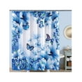 thumbnail image 2 of SNNROO Flower Butterfly Shower Curtain Royal Blue Butterflies Spring Nature Dream Fantasy Gargen Home Fabric Bathroom Curtains Decor Set(71 x 71Inch), 2 of 5
