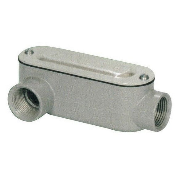 14094 Rigid Conduit Body, Aluminum, Type LR, Threaded with Cover and Gasket, 1-1/2" Thread Size, 1-Pack