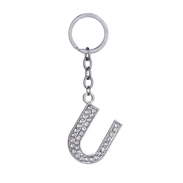 Up to 65% Off 26 Letters Key Ring Chain Unisex Keychain Fashion New Alphabet Keyring Gift Necklace Rings Earring Jewelry on Clearance