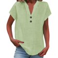 thumbnail image 6 of Short Sleeve Tops for Women Spring Fashion Clothing V Neck Loose Fit Clothes Soft Womens Blouses Mint Green, 6 of 8