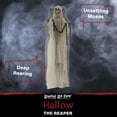 thumbnail image 4 of Haunted Hill Farm 6.25 ft Reaper with Chains Dressed in White/Gray Cloak, Indoor/Covered Outdoor Halloween Decoration, HHRPR-10FLSA, 4 of 9