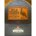 thumbnail image 3 of Wild Turkey Bourbon Genuine Leather Patch Hat, Snapback Trucker 112 Style Hat, bourbon turkey patch hat, bourbon lover hat, bourbon hat. Leather Patch Trucker Hat, 3 of 5