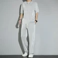 thumbnail image 5 of Camiseta Hombre Sin Logo Trajes Deportivos Sudadera Gris Ropa de Hombre Lisa Top Liso Chándal Pantalones Conjuntos 5xl Elástico A Juego Básico, 5 of 5