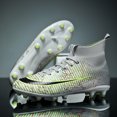 thumbnail image 2 of Zapatos de fútbol profesionales para hombres, botas de fútbol de entrenamiento para adultos, zapatillas de deporte de alta calidad TF/FG, calas de tobillo ultraligeras antideslizantes, 2 of 5