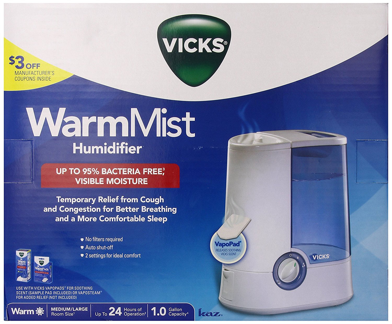 Vicks Warm Mist Humidifier Walmart Com Walmart Com