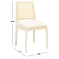 thumbnail image 4 of SAFAVIEH Reinhardt Rattan Dining Chair, White/White, Set of 2 (19 in. W x 17.5 in. D x 32 in. H), 4 of 14