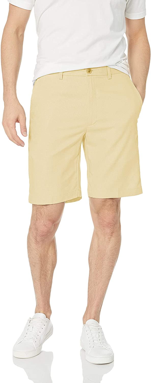 Haggar Mens Cool 18 Pro Straight Fit Stretch Solid Flat Front Short Flat Front Shorts