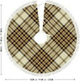 thumbnail image 5 of GZHJMY Christmas Tree Skirt, 36" Xmas Tree Skirts Beige Tartan Plaid Christmas Tree Mat for Christmas Holiday Party Ornaments, 5 of 5