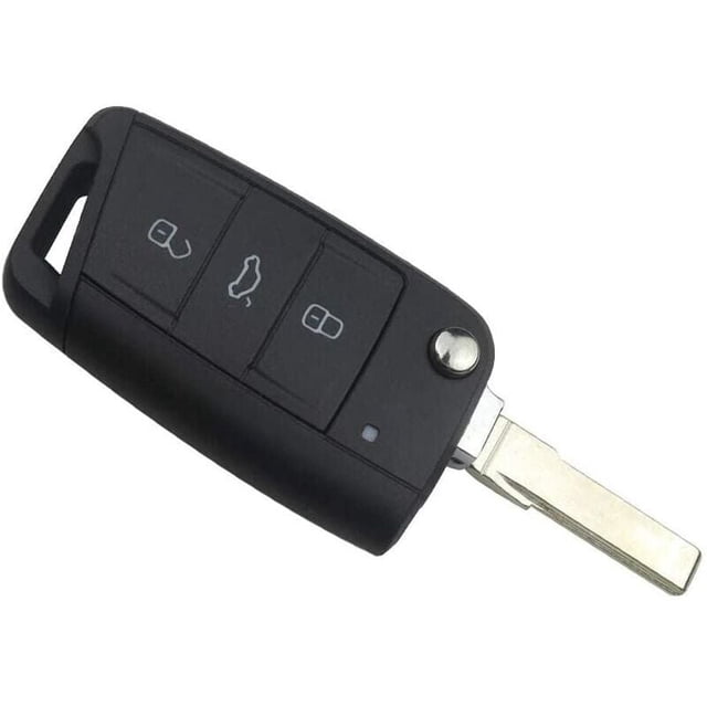 Nyckelskal för VW Polo Golf 7 T-Roc Tiguan Jetta Seat Ibiza Leon Ateca Arona Toledo Skoda Fabia Octavia Karoq - 3-knapps fjärrkontroll