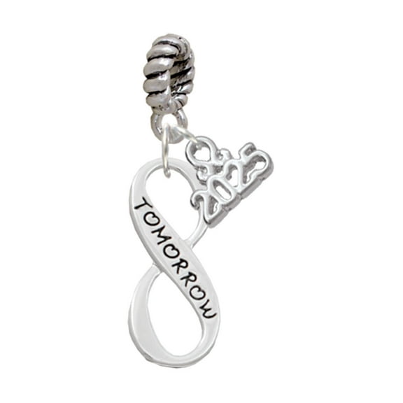 Delight Jewelry Silver-tone Today Tomorrow Infinity Sign - Silver-tone Rope Charm Bead Dangle with Mini 2025