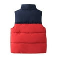 thumbnail image 3 of Boys Puffer Vest Jacket Color Block Puffer Vest Full-Zip Lightweight Sleeveless down Jacket Girls Vests 5-6 Years, 3 of 3