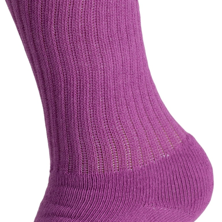 Cotton Crew Socks for Women Purple 3 Pairs Size 9 11 Walmart