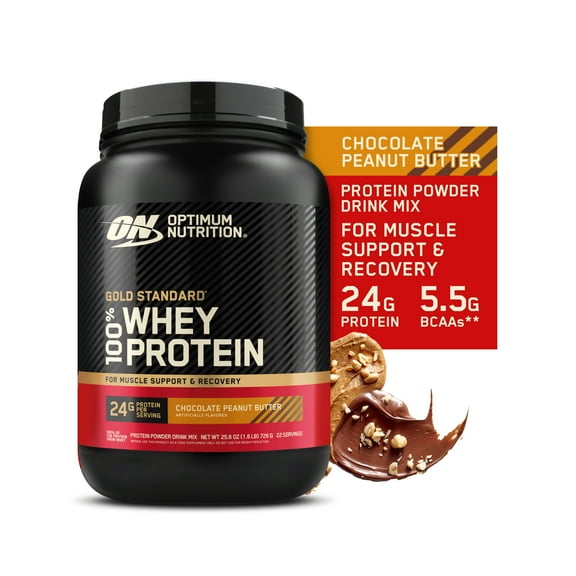 Optimum Nutrition, Gold Standard 100% Whey Protein Powder, for Muscle Growth, Chocolate Peanut Butter, 1.5lb Tub