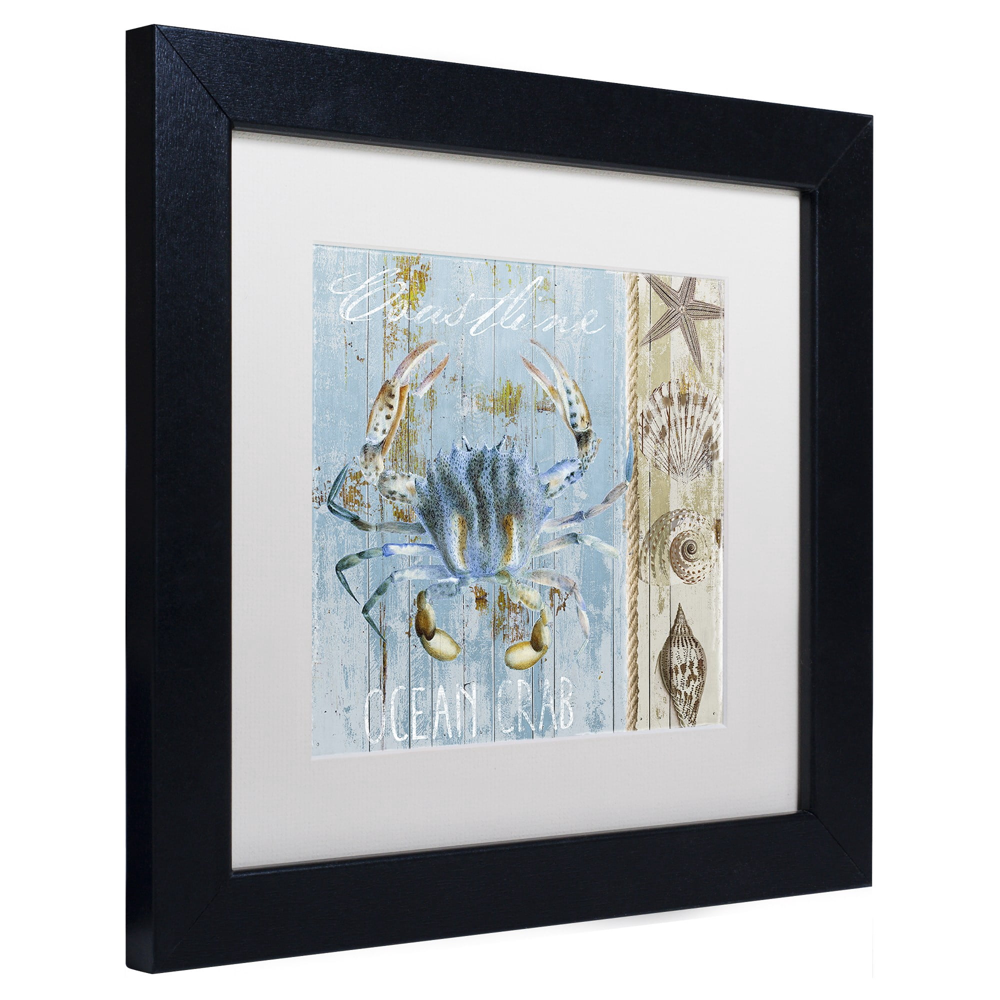 "Blue Crab II" Canvas Art by Color Bakery, White Matte, Black Frame