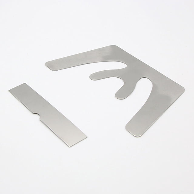 OULII Plaque de Mâchoire Maxillaire 2 Pcs Argent Acier Inoxydable Protection Buccale pour Confort du Patient