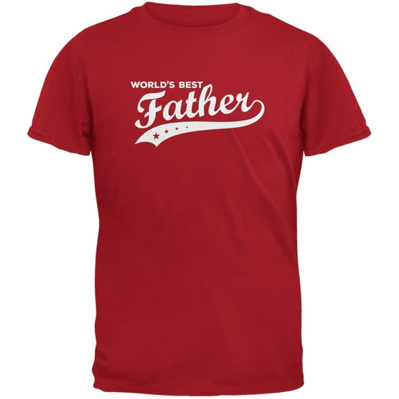 Father's Day - World's Best Father Red Adult T-Shirt - Small