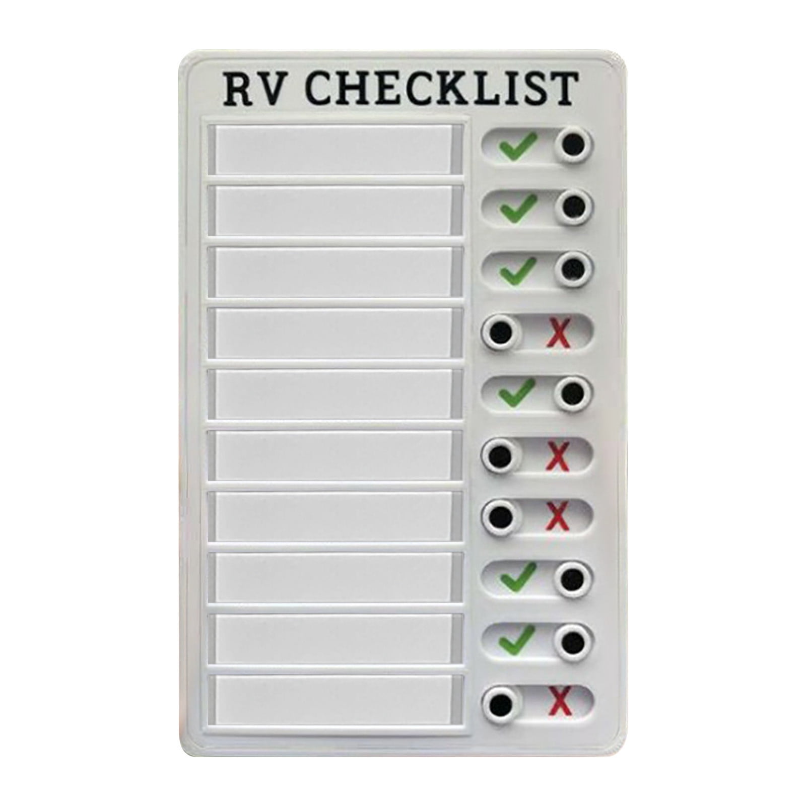OIAGLH RV Checklist Memo Plastic Board, Detachable and Reusable Creative Memo  Checklist for Check Items and Form 