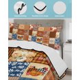 thumbnail image 3 of Quilt King Size Bedding Set, Hello Fall Checked Reversible Summer Quilt 3 Pieces, Thanksgiving Pumpkins Buffalo Plaid Lightweight Bedspreads Coverlets with 2 Pillow Shams for All Seasons, 3 of 5