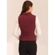 thumbnail image 4 of Chaleco elegante para mujer con doble botonadura y solapa sin mangas Borgoña XS, 4 of 6