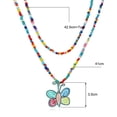 thumbnail image 6 of Ziurtnc Women Necklace Set Stackable Double-layer Colorful Beads Flower Butterfly Pendant Smooth Bohemian Style Adjustable Lobster Clip Alloy Clavicle Necklace Neck Jewelry, 6 of 8