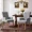 Light Grey, variant on Fabric Upholstered Dining Chair with Arms, Tufted High Back Accent Coffee Armchair for Kitchen Dining Room Living Room, Beige