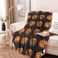 thumbnail image 2 of Halloween Jack Lanterns Pattern Round Blanket,Comfortable Soft Flannel Throw Blanket,All Season,Warm Lightweight Blankets for Sofa Bed Couch Living Room Chair 60"x60", 2 of 5