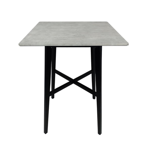 Newboti Furniture Modern Bar Height 42" Dining Table, Rubberwood Legs and Laminate Table Top, Gray Finish, Black 91093