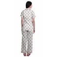 thumbnail image 4 of Moomaya Pyjama Chemise en Coton Imprimé Col à Encoche Tenue de Nuit Ensemble de Pyjama pour Femme, 4 of 6