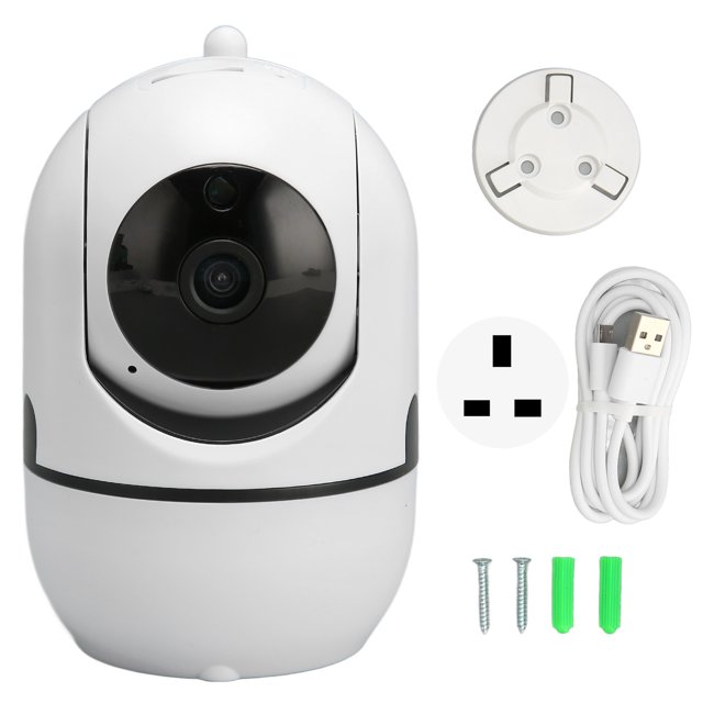 Cámara de seguridad para el hogar 1080P HD Detección de movimiento Cámaras WiFi de visión nocturna infrarroja para el hogar Oficina Interior 100-240V Enchufe del Reino Unido