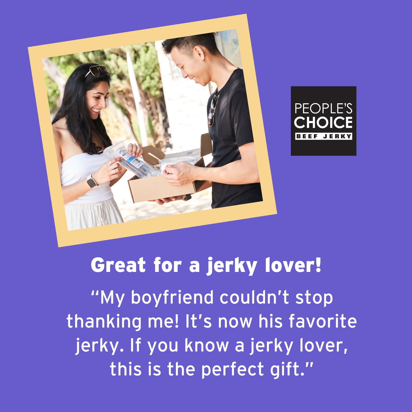 People's Choice Beef Jerky - Jerky Box - Simple & Savory - Gift for Dad - 4 Bags