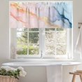 thumbnail image 4 of Gold Striped Valances for Windows, 60 x 18in, Marble Blue Pink Gradient Stripes Rod Pocket Kitchen Valance Curtain Light Filtering Window Treatments for Living Room Bedroom, 1 Panel, 4 of 7