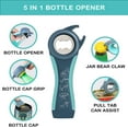 thumbnail image 3 of Jar Opener for Weak Hands, Seniors with Arthritis, 5 in 3 Multi Function Bottle Opener Lid Opener For Arthritic Hands with Non Slip Rubber Jar opener Gripper Pad,Blue, 3 of 6