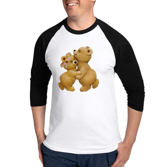 CafePress - Cute Dancing Teddy Bears Baseball Jersey - Cotton Baseball Jersey, 3/4 Raglan Sleeve Shirt