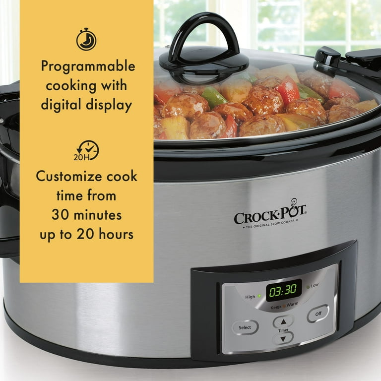 Crock-Pot, Slow Cooker, 6.0-Quart, Programmable Stainless Steel