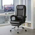 thumbnail image 3 of Homall Home Office Chair Adjustable Executive Leather Chair With Arms Ergonomic High Back Cushion Lumbar Back Support Computer Desk Chair,Black, 3 of 7