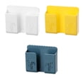 thumbnail image 4 of pitrice Phone Storage Organizer Universal Sticky Wall Shelf Multi-functional Free Seamless Sundries Holder Bedside Air Control Hotel blue, 4 of 7
