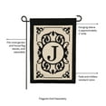 thumbnail image 3 of Evergreen Flag Cambridge Chic Letter J Monogram Applique Garden Flag - 12.5" Wide x 18" High, 3 of 5
